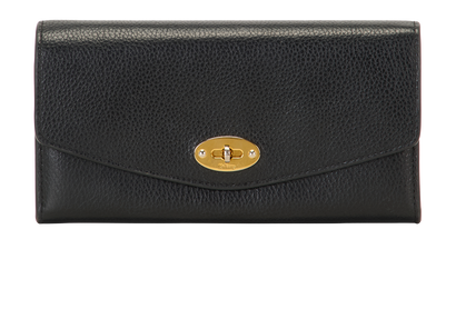 Mulberry Darley Long Wallet, &pound;220, Accessories, Black, Leather, Front view